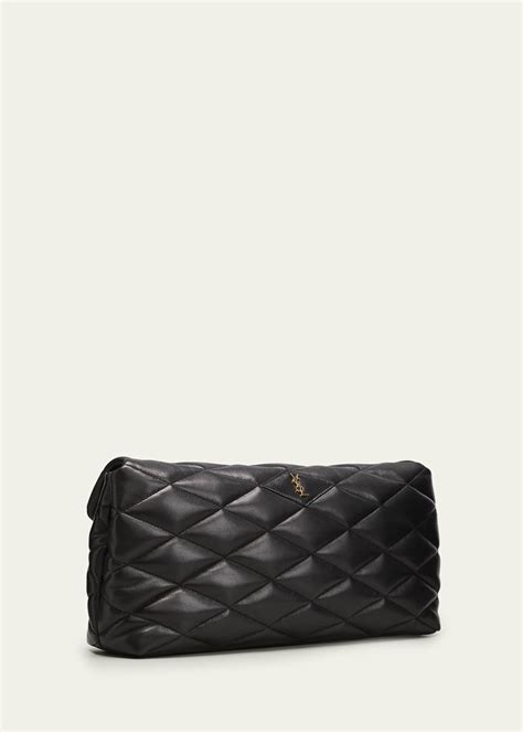 Saint Laurent Sade Puffy Large YSL Clutch Bag in Quilted 